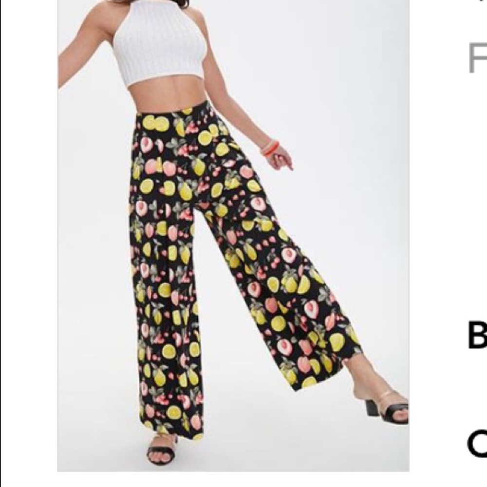 Fruit Print wide leg pant